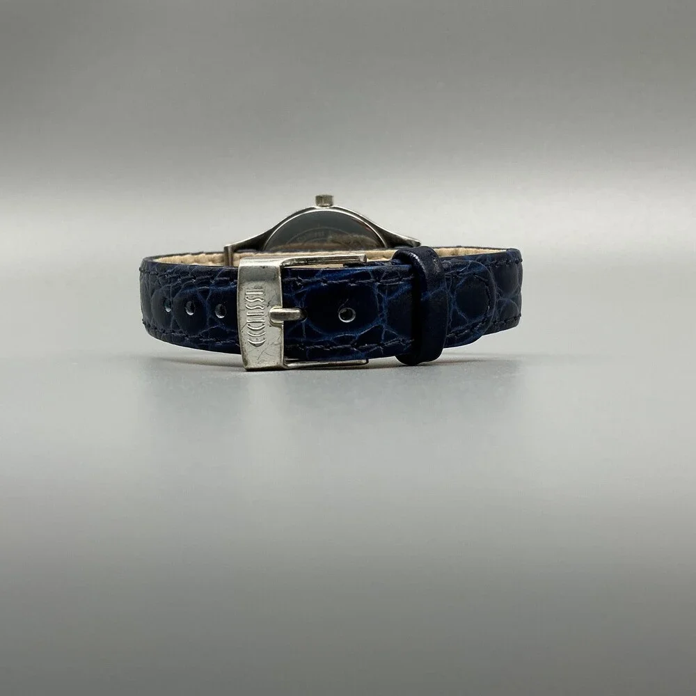 Ecclissi 23182 Womens Watch 29mm Sterling Silver Blue Leather New Battery